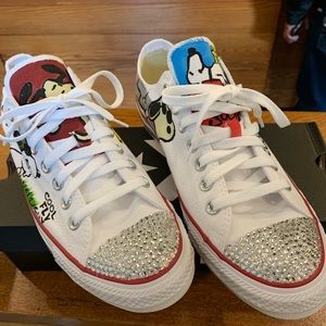 Custom Hand Painted Snoopy Bling Converse